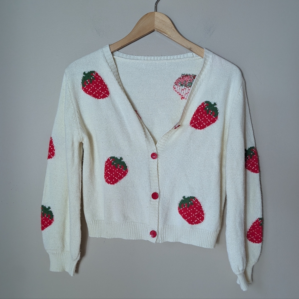 Kids Strawberry Cardigan Size 10